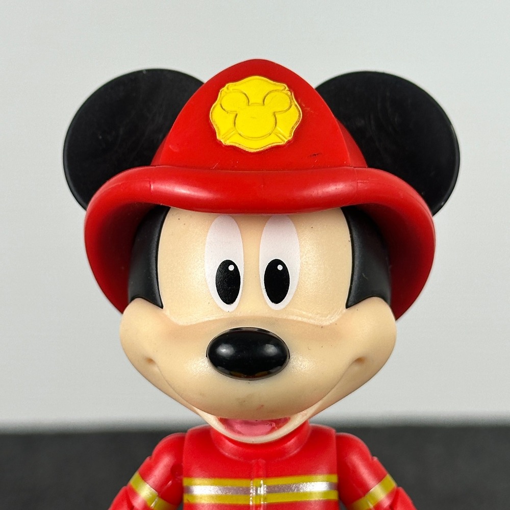 Disney Mickey Mouse Firefighter 6 Inch Articulated Action Figure Just Play Red - Picture 10 of 12
